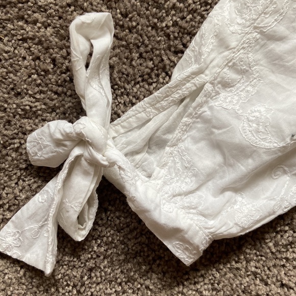 Plum Pretty Sugar White Cotton Embroidered Pants - Picture 4 of 6